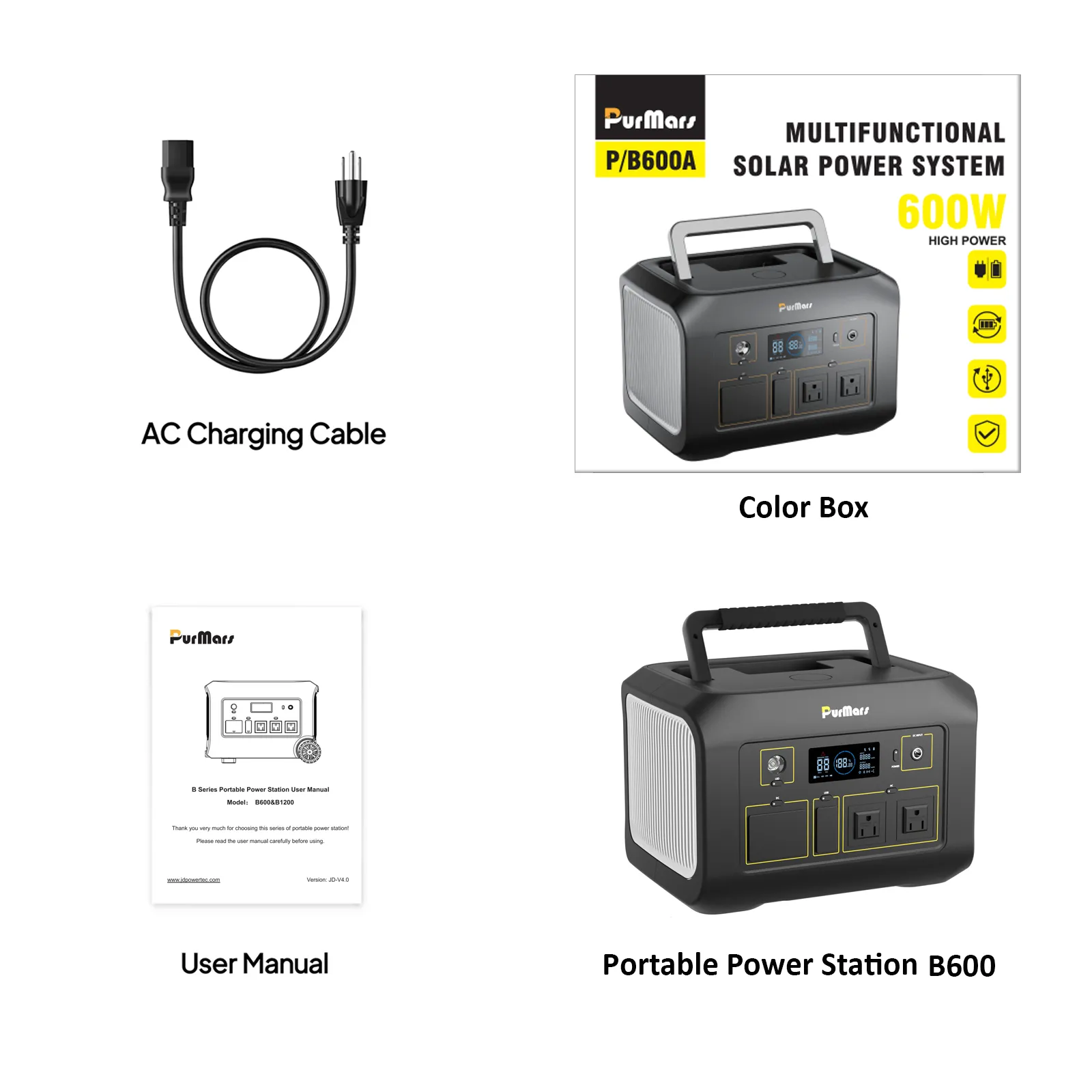 600-Watt-Portabler Stromgenerator-Paket