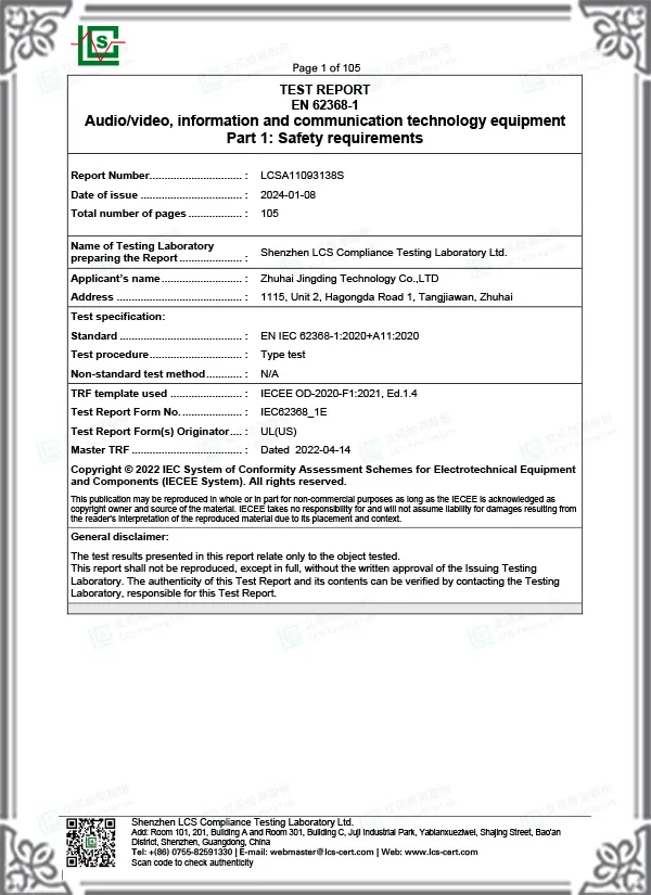 LCSA11093138S-LVD Bericht