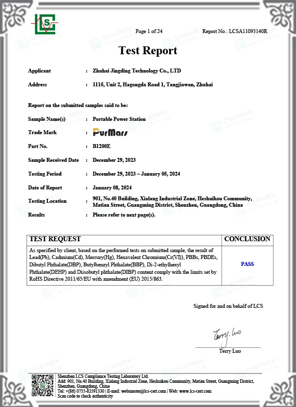 LCSA11093140R-Bericht