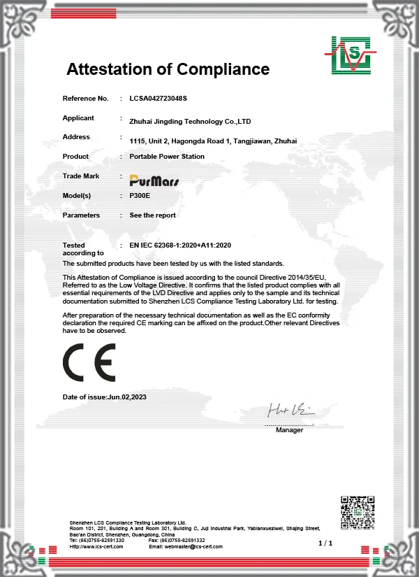 LCSA042723048S-LVD Zertifikat