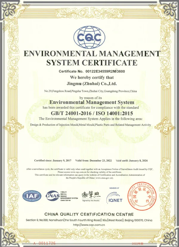 ISO14001-Zertifizierung für Umweltmanagementsystem