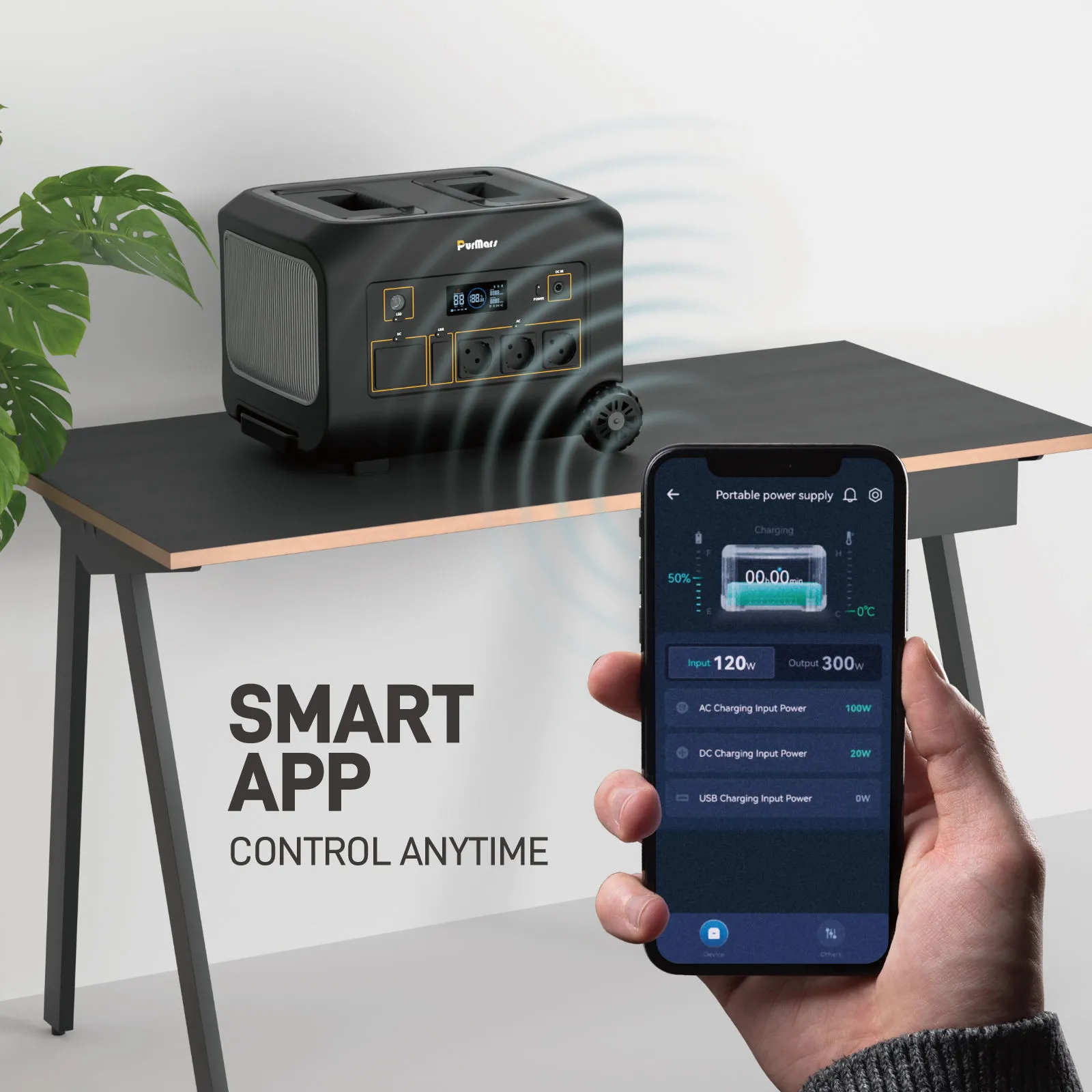 Solarer mobiler NotstromgeneratorSolare mobile Notstromversorgung B1200A/E|1200W|Griffe & Räder|Smart-App