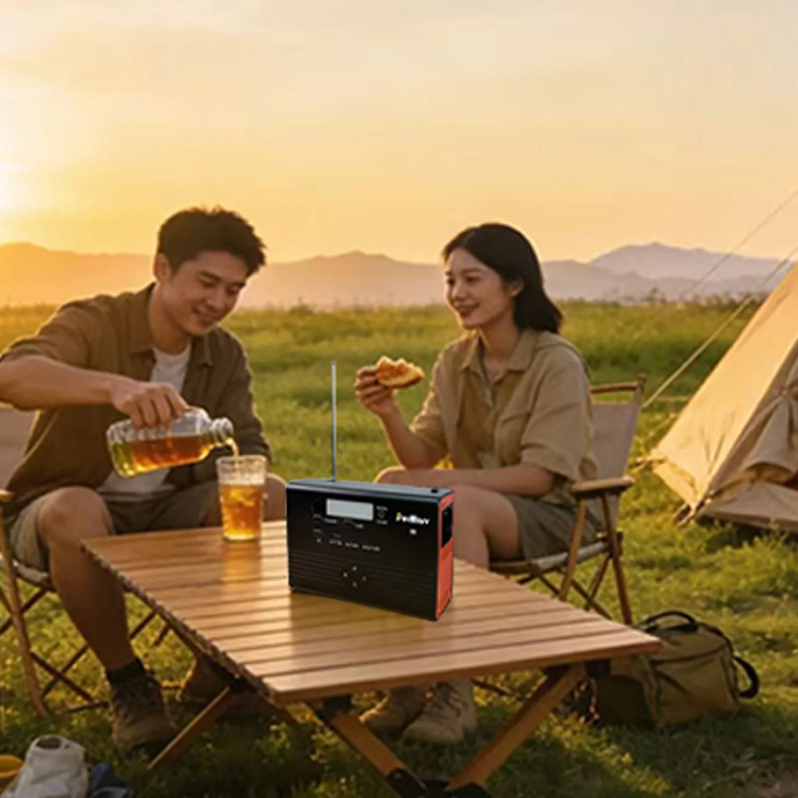 tragbares Kraftwerk P100A/E Plus | 100W | mit Bluetooth-Lautsprecher
