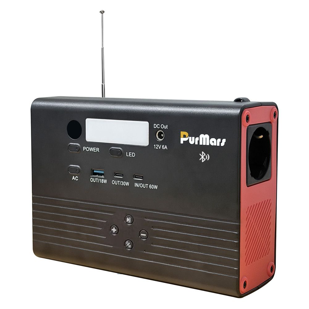 Tragbare Powerstation P100A/E Plus | 100W | mit Bluetooth-Lautsprecher