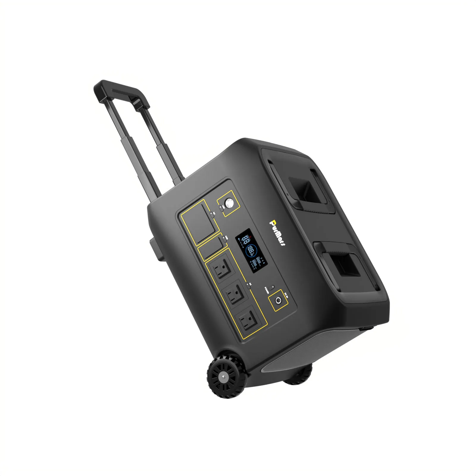 Solarer mobiler NotstromgeneratorSolare mobile Notstromversorgung B1200A/E|1200W|Griffe & Räder|Smart-App