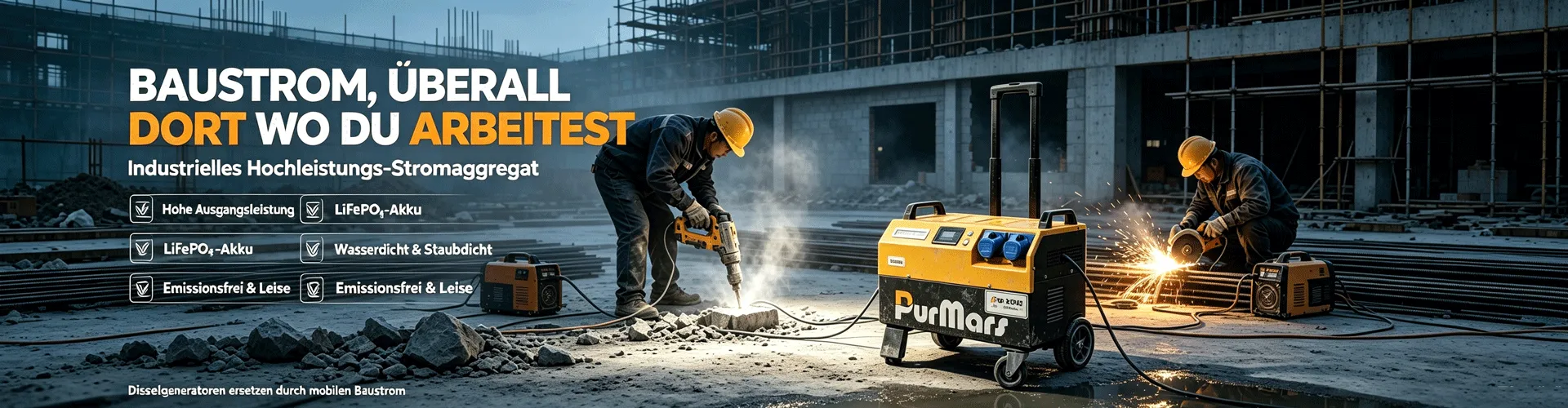 Mobile Stromversorgung Baustelle